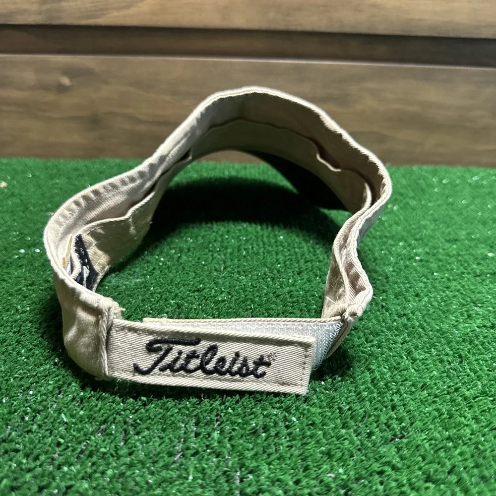 Titleist‎ Golf Tour Performance Strapback ProV1 Visor Tan Black Letters Rn 70547